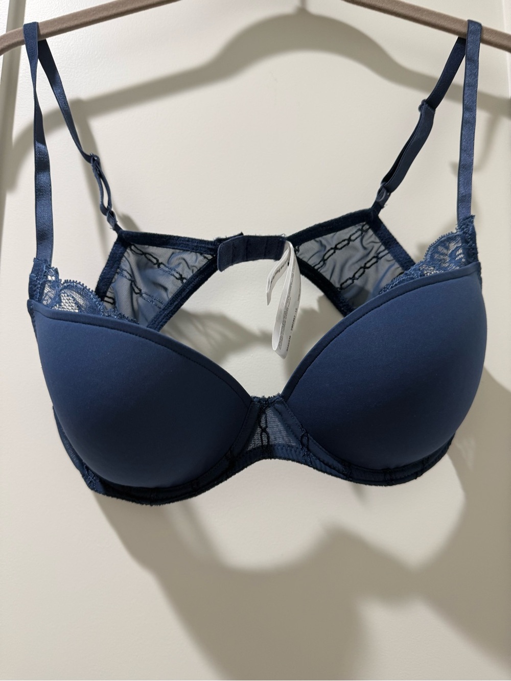 MarieJo Navy Lace-Accent T-Shirt Bra 36B